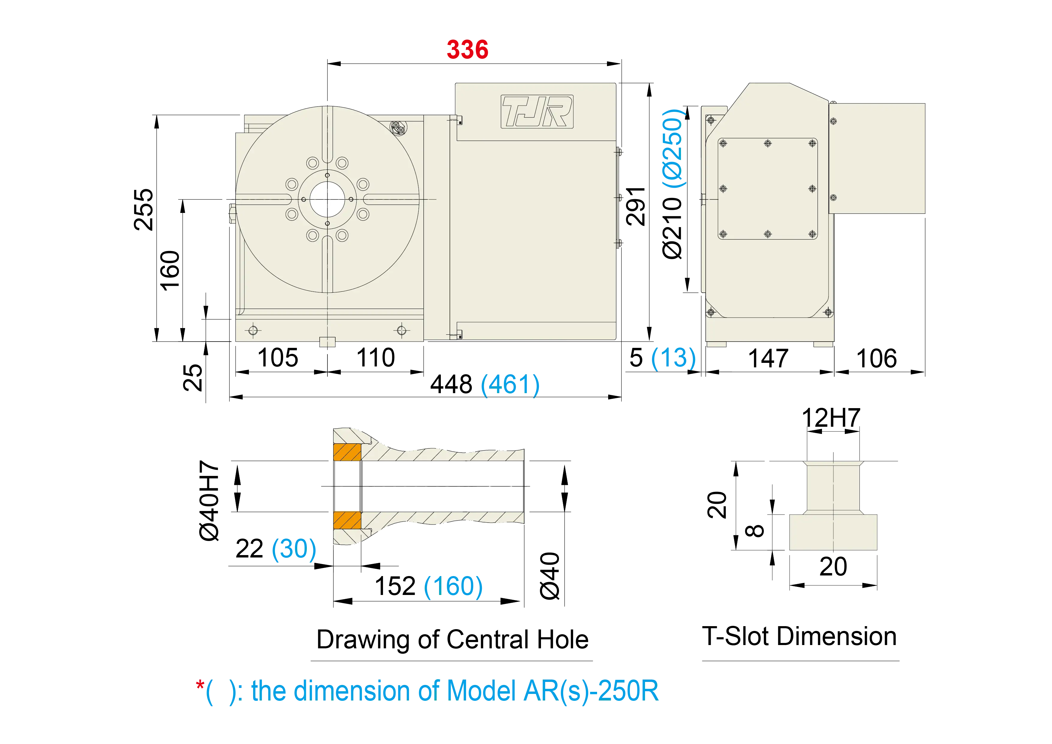 AR-210R - Product Dimension dimensions