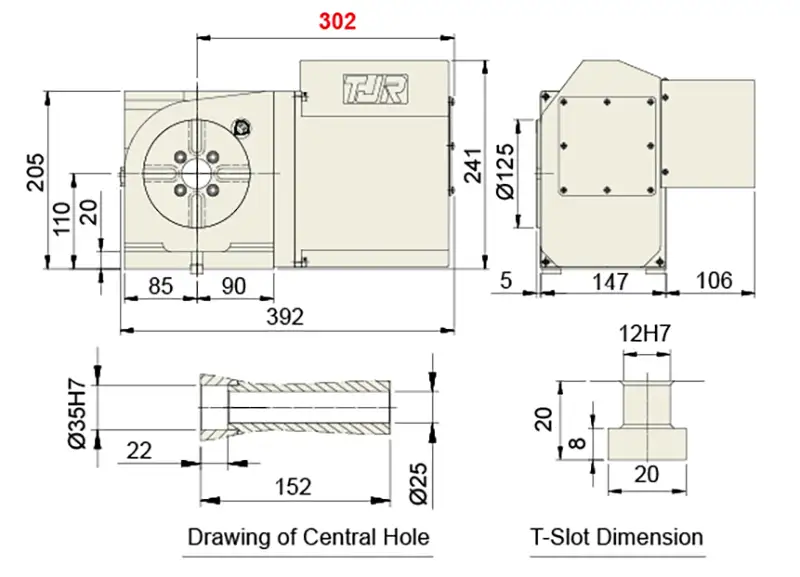 AR-125R - Product Dimension dimensions