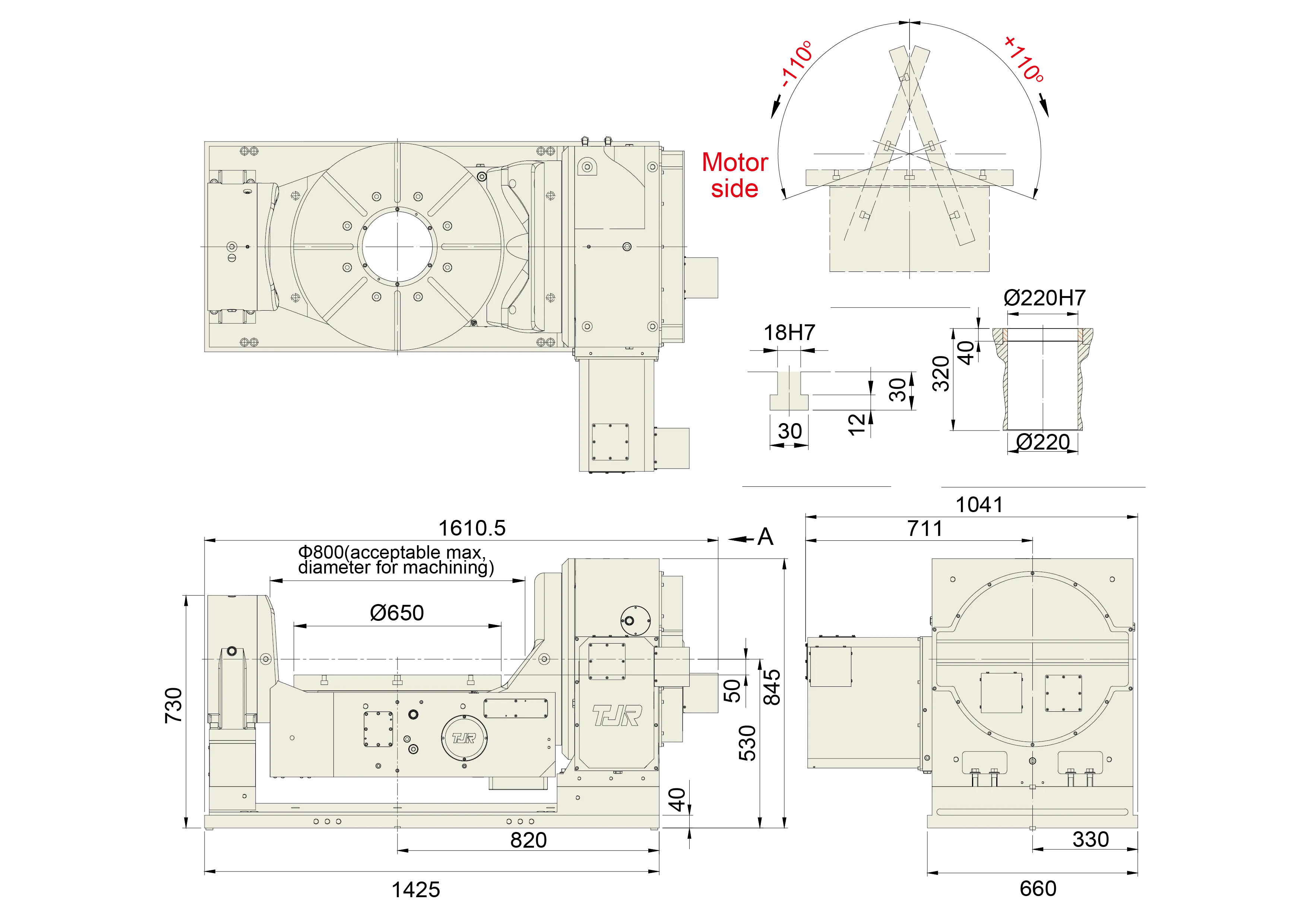 FHR-650C - Product Dimension dimensions