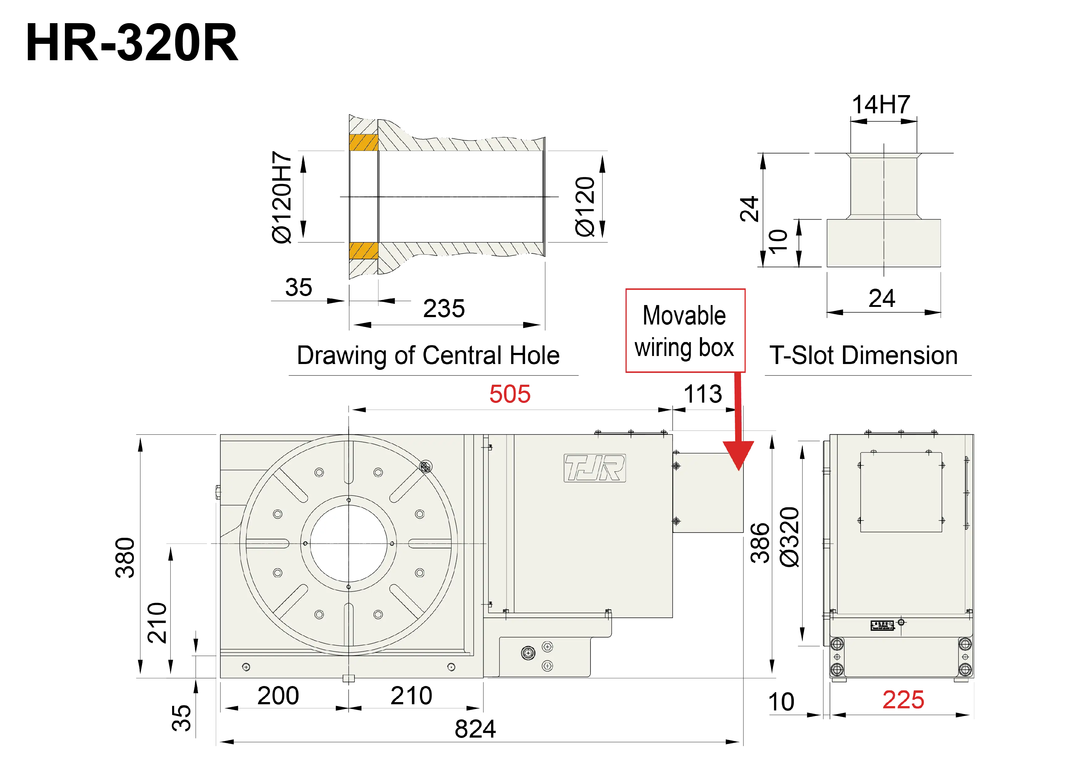 HR-320R - Product Dimension dimensions