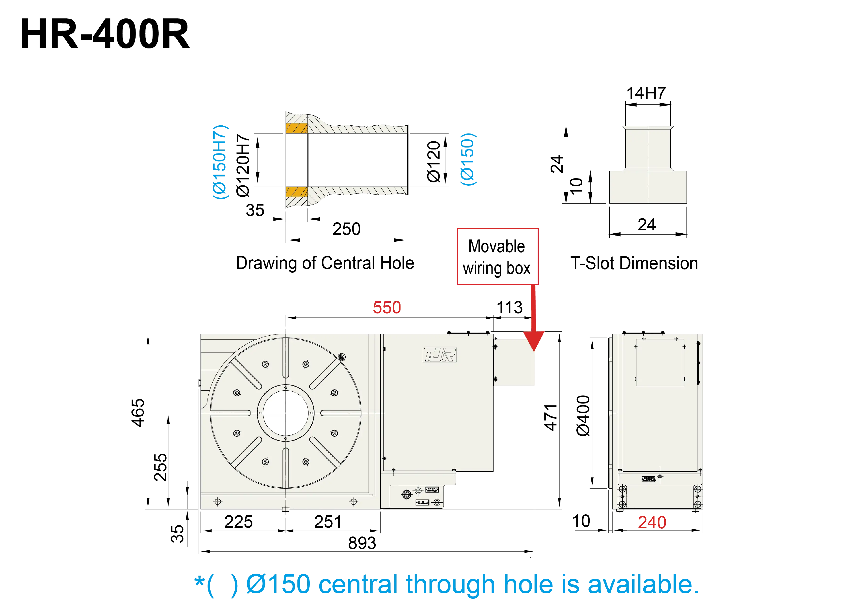 HR-400R - Product Dimension dimensions