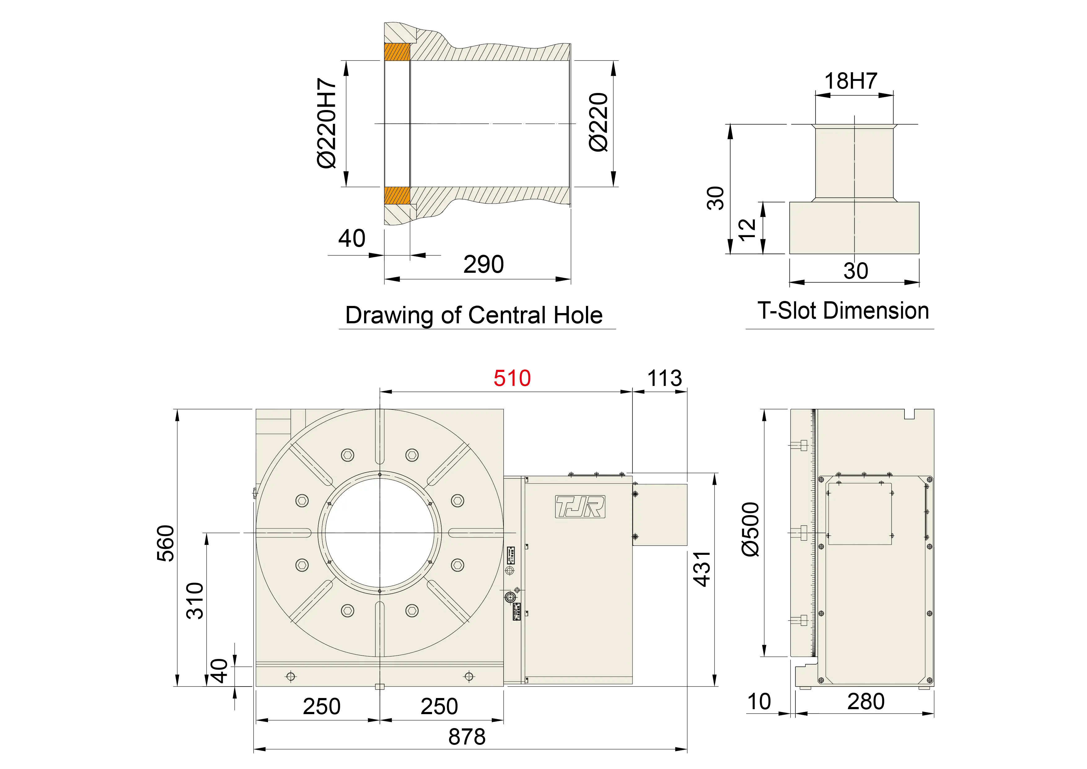 HR-500R - Product Dimension dimensions