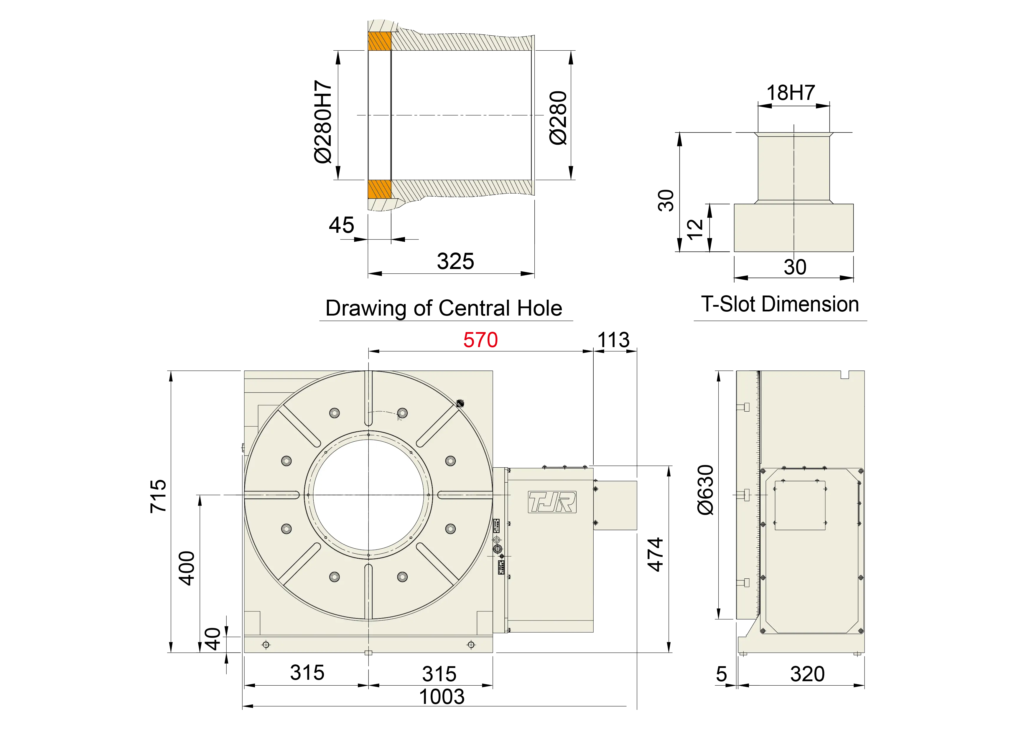 HR-630R - Product Dimension dimensions