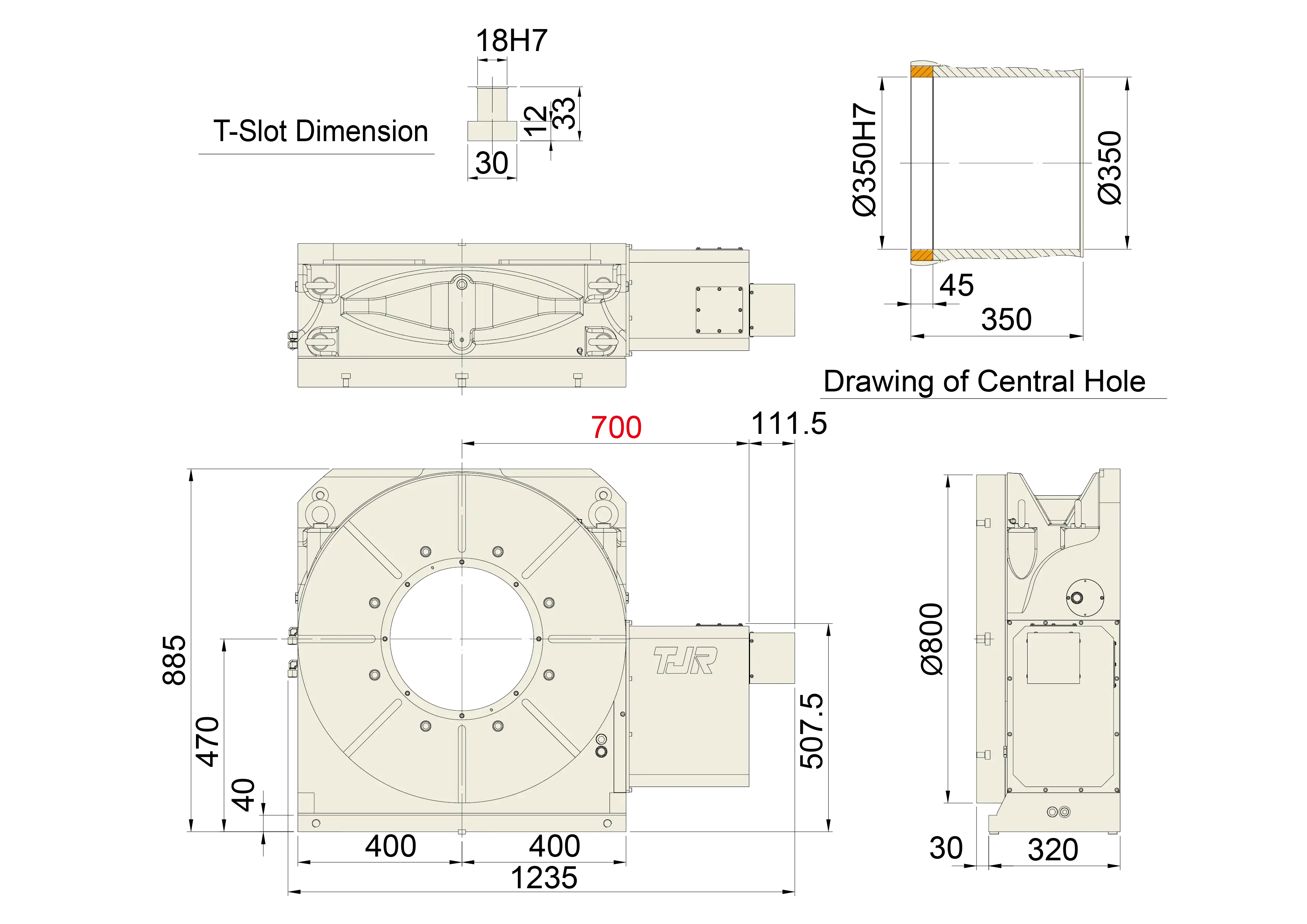 HR-800R - Product Dimension dimensions